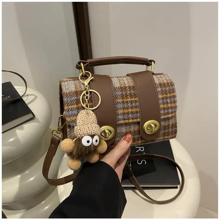 Fashionable shoulder handbags for women stylish contrast color cylindrical hobo purses versatile crossbody bags trend