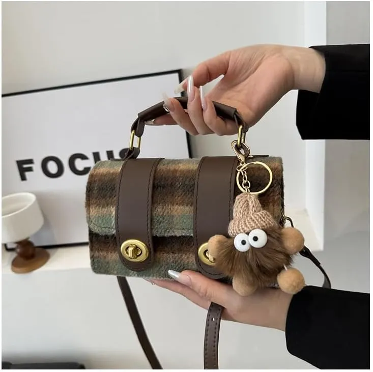 Fashionable shoulder handbags for women stylish contrast color cylindrical hobo purses versatile crossbody bags trend
