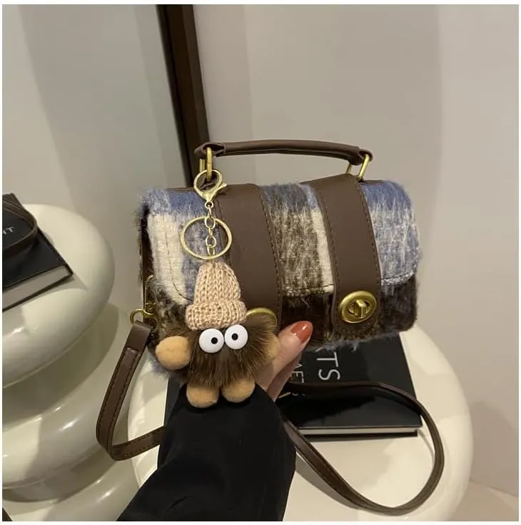 Fashionable shoulder handbags for women stylish contrast color cylindrical hobo purses versatile crossbody bags trend