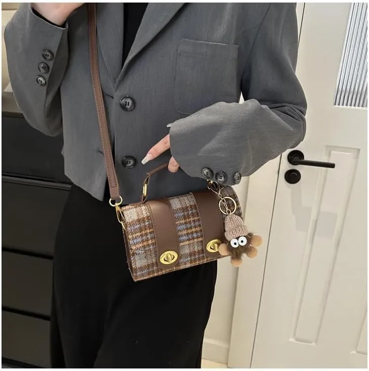 Fashionable shoulder handbags for women stylish contrast color cylindrical hobo purses versatile crossbody bags trend