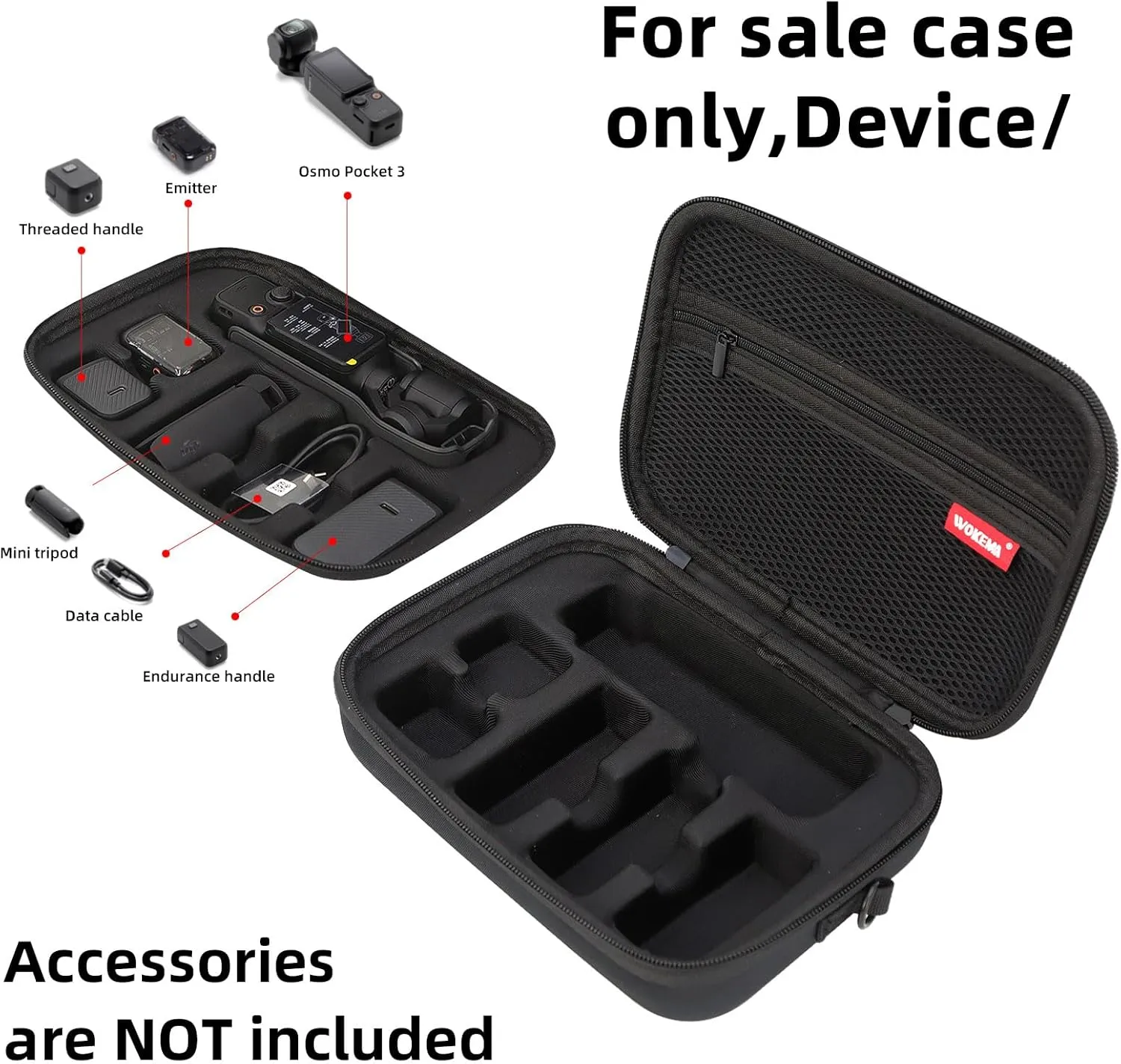 Father&I Osmo Camera Pocket 3 Combo Accessories Only (Carry-ing) Protective Protector Carrier Case Hard Storage Bag Holder for DJI Osmo Pocket 3 Bundle Crossbody &Cuter Two Way Zipper, Black