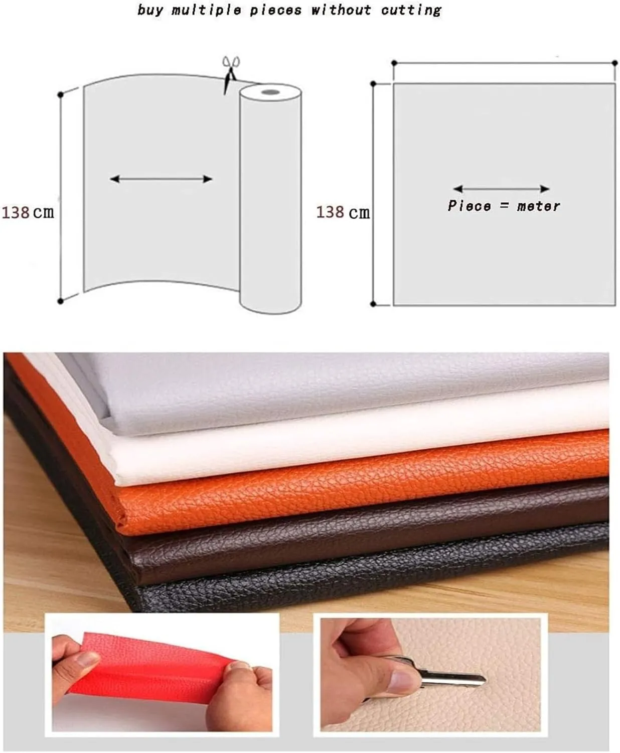 Faux Leather Fabric，Leathaire Fabric， Grained Leathercloth Upholstery Textured Material Leather Faux Leatherette(1.38X9m)
