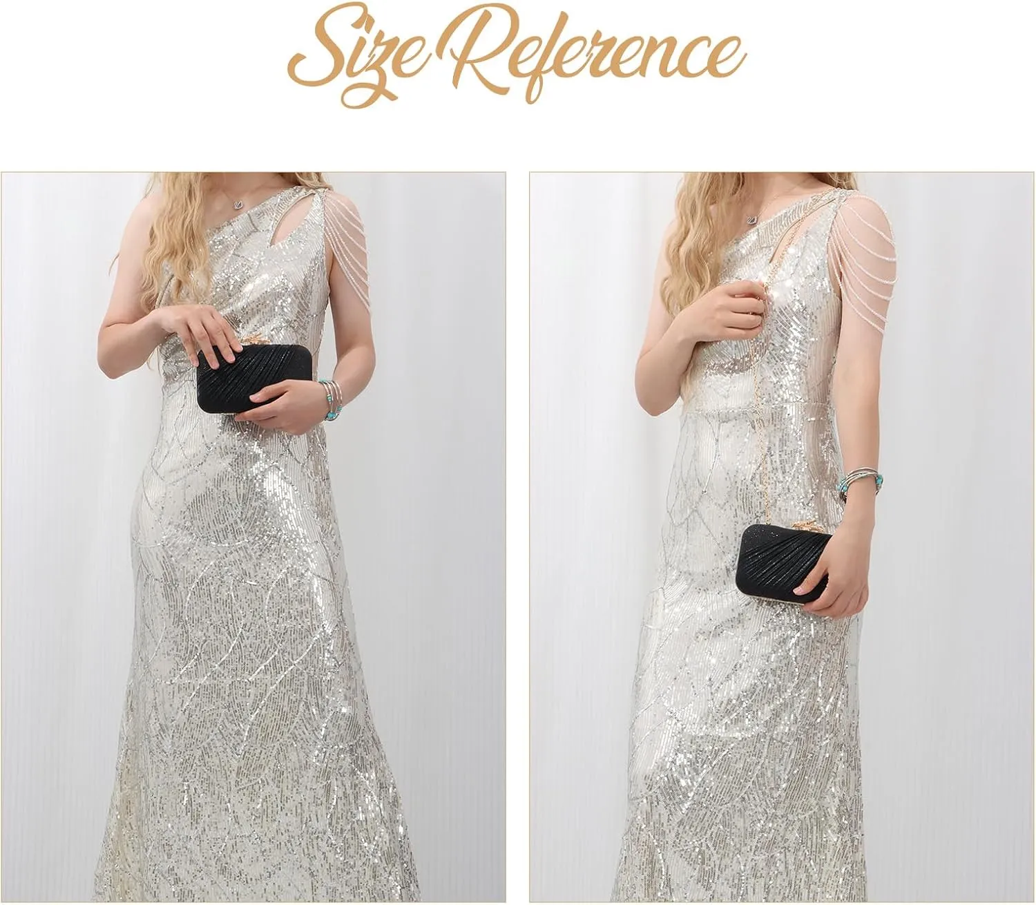 Fecialy Clutch Purses for Women Evening Bag Pleated Satin Formal Handbag Sparkling Shoulder Crossbody Bag