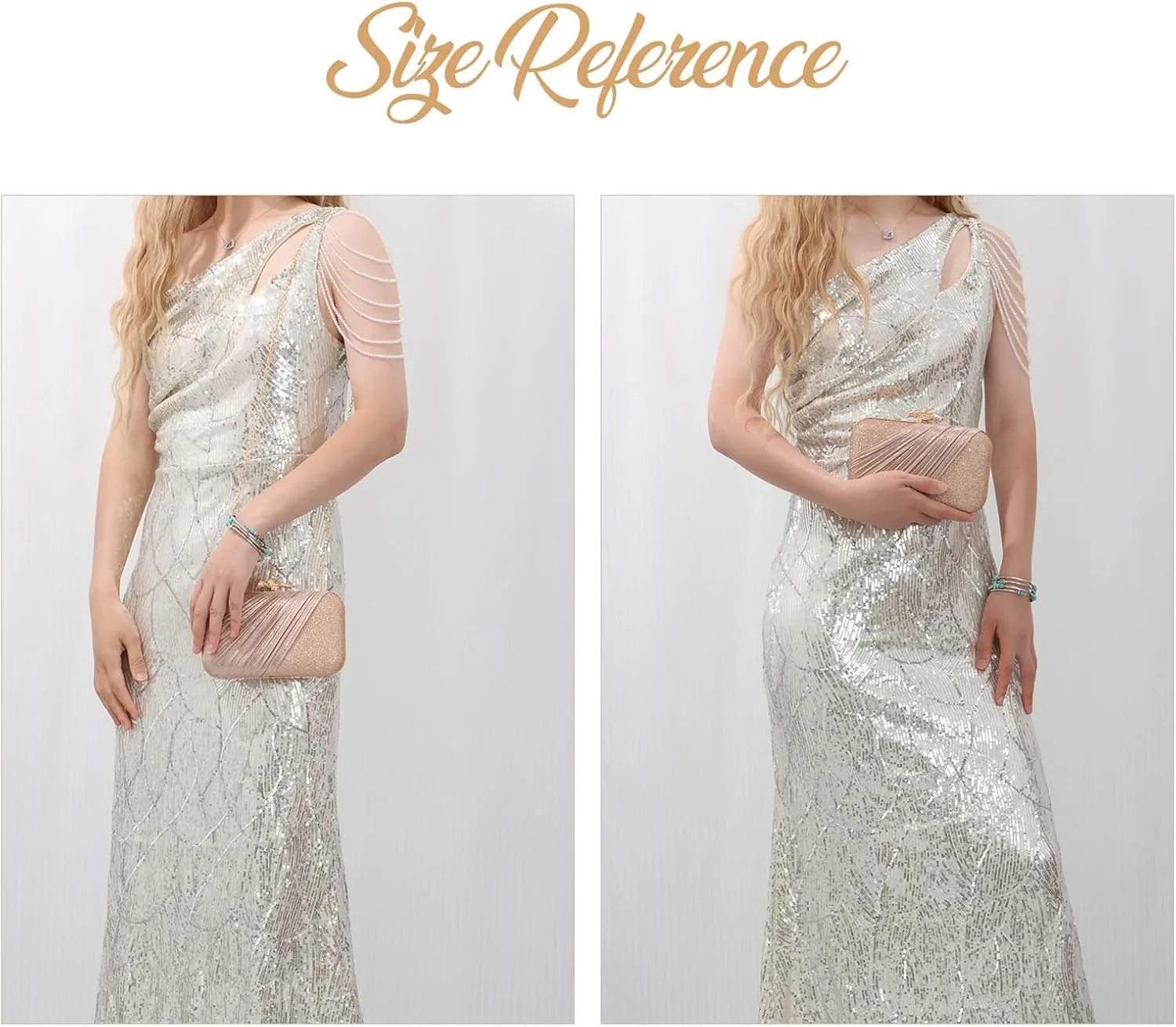 Fecialy Clutch Purses for Women Evening Bag Pleated Satin Formal Handbag Sparkling Shoulder Crossbody Bag