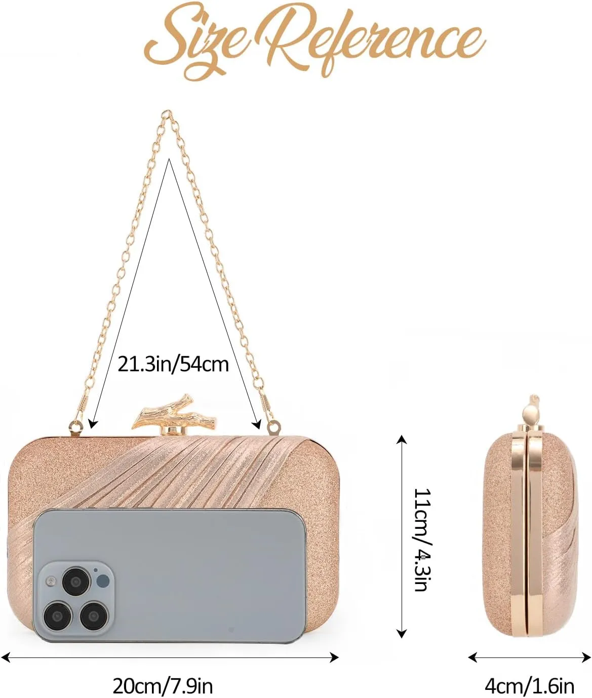 Fecialy Clutch Purses for Women Evening Bag Pleated Satin Formal Handbag Sparkling Shoulder Crossbody Bag