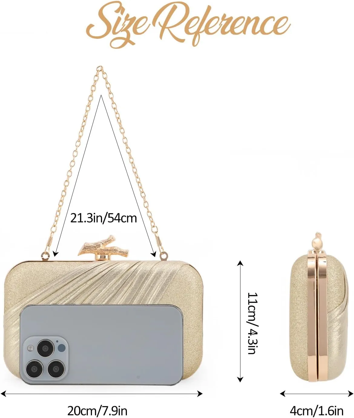 Fecialy Clutch Purses for Women Evening Bag Pleated Satin Formal Handbag Sparkling Shoulder Crossbody Bag