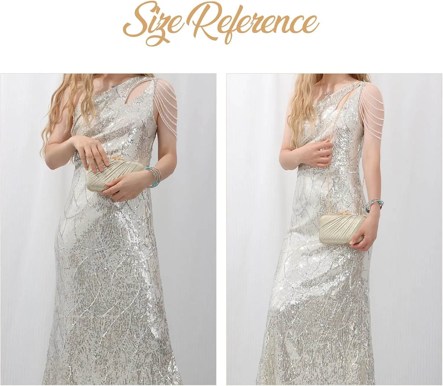 Fecialy Clutch Purses for Women Evening Bag Pleated Satin Formal Handbag Sparkling Shoulder Crossbody Bag