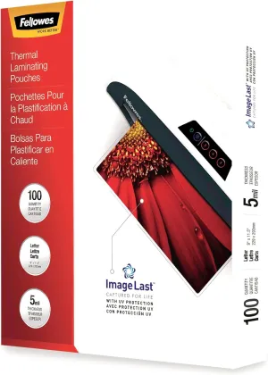 Fellowes 52040, Glossy Pouches - Letter, 5 mil, 100 Pack