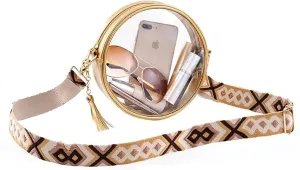 FINGUOLA Clear Bag Stadium Approved,Clear Sling Bag for Women Concerts Sports Travelling Hiking Running with Adjustable Strap
