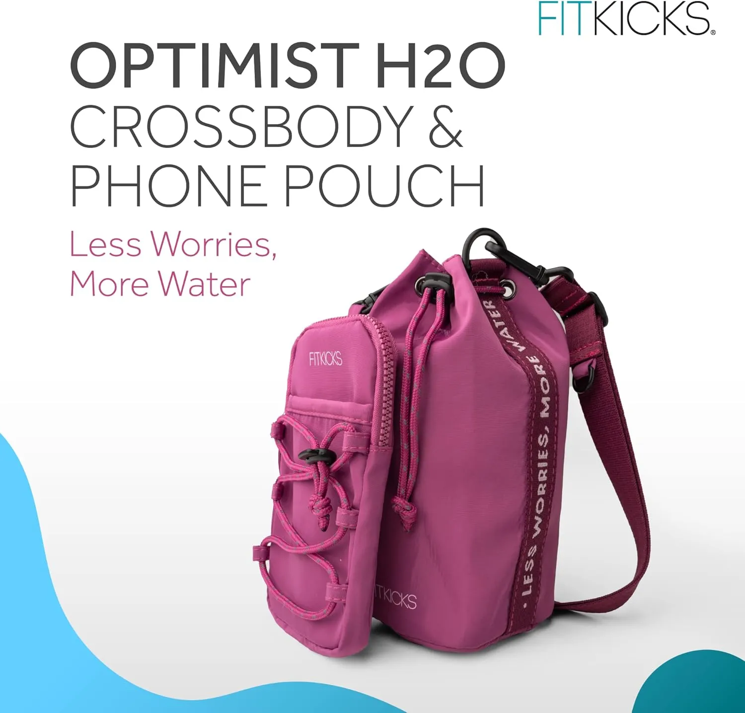 FITKICKS Optimist H2O Crossbody & Phone PouchWater Resistant Purse Small Bag with Removable, Adjustable Strap