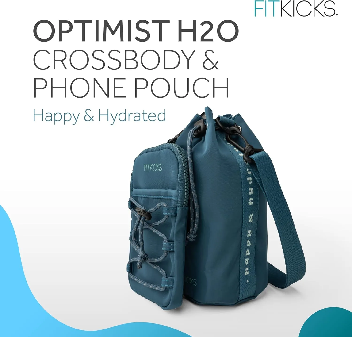 FITKICKS Optimist H2O Crossbody & Phone PouchWater Resistant Purse Small Bag with Removable, Adjustable Strap