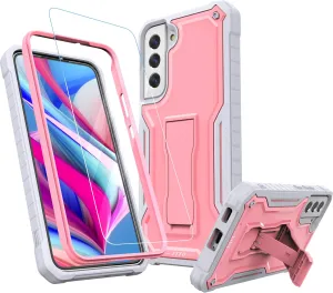 FITO for Samsung Galaxy S22 Plus Case, Dual Layer Shockproof Heavy Duty Case for Samsung S22 Plus with Screen Protector, Built in Kickstand (Pink)