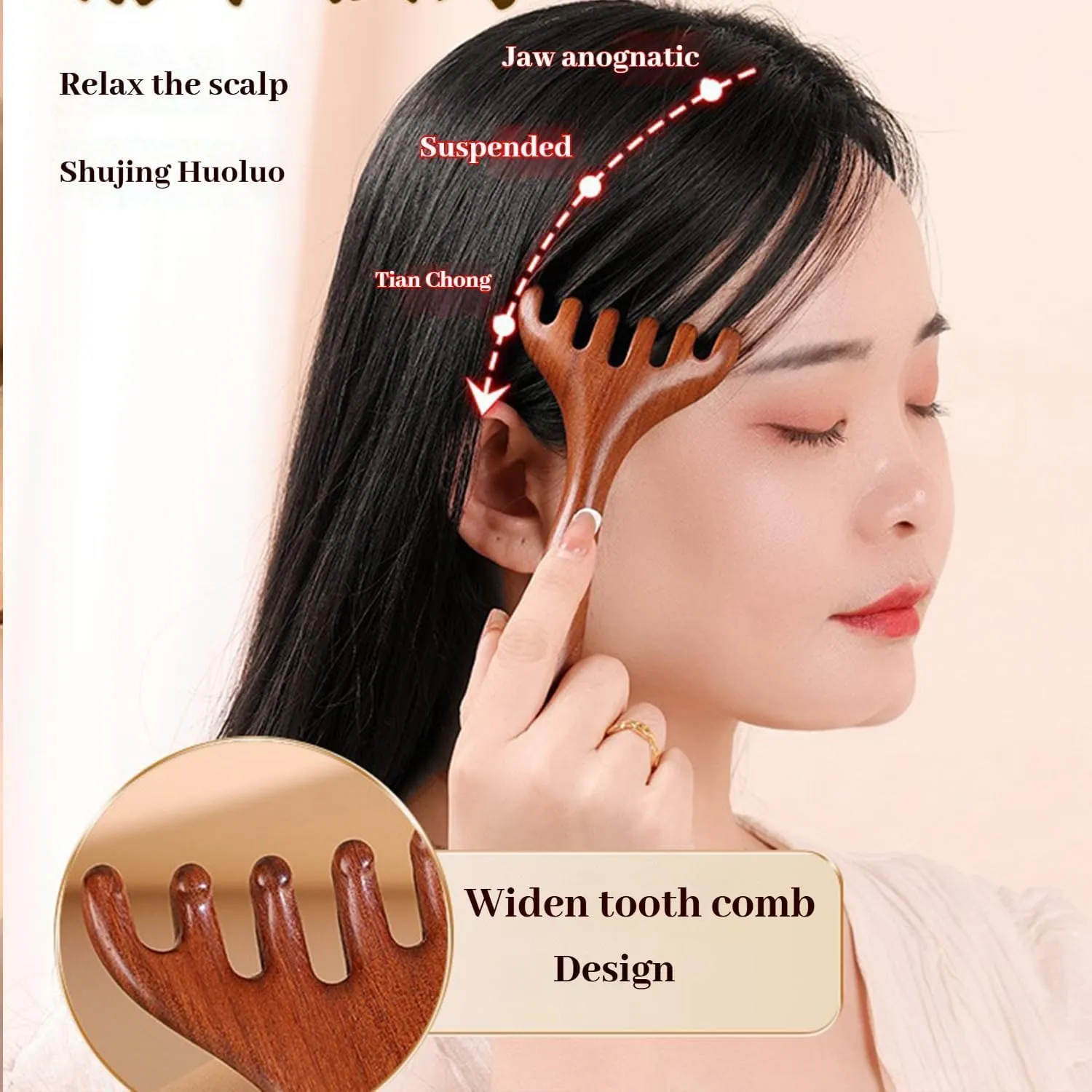 Five Touch Therapy Comb, Saludea Fivetouch Therapy Comb, Six-Claw Meridian Massage Combs, Foot Massage Comb, Golden Sandalwood Massages Combs, Manual Scalp Massager Gua Sha Combs Tools (Mix)