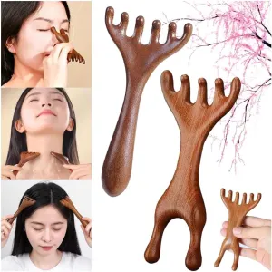 Five Touch Therapy Comb, Saludea Fivetouch Therapy Comb, Six-Claw Meridian Massage Combs, Foot Massage Comb, Golden Sandalwood Massages Combs, Manual Scalp Massager Gua Sha Combs Tools (Mix)