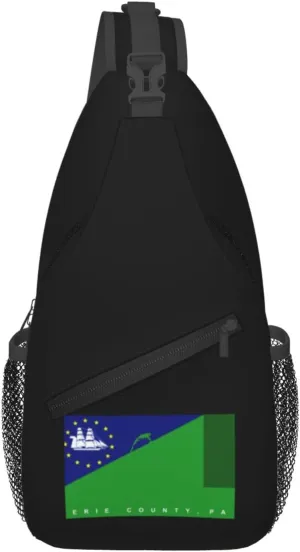 Flag Of Erie County, Pennsylvania Crossbody Bags For Women Men Chest Backpack Gym Shoulder Bag Travel Outdoor Sports Casual Crossbody Bags