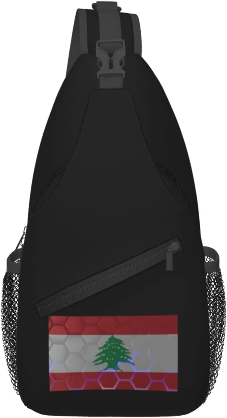 Flag Of Lebanon Crossbody Bags For Women Men Chest Backpack Gym Shoulder Bag Travel Outdoor Sports Casual Crossbody Bags
