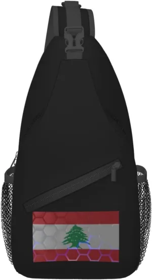 Flag Of Lebanon Crossbody Bags For Women Men Chest Backpack Gym Shoulder Bag Travel Outdoor Sports Casual Crossbody Bags