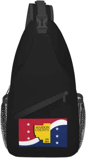 Flag Of Marion County, Mississippi Crossbody Bags For Women Men Chest Backpack Gym Shoulder Bag Travel Outdoor Sports Casual Crossbody Bags