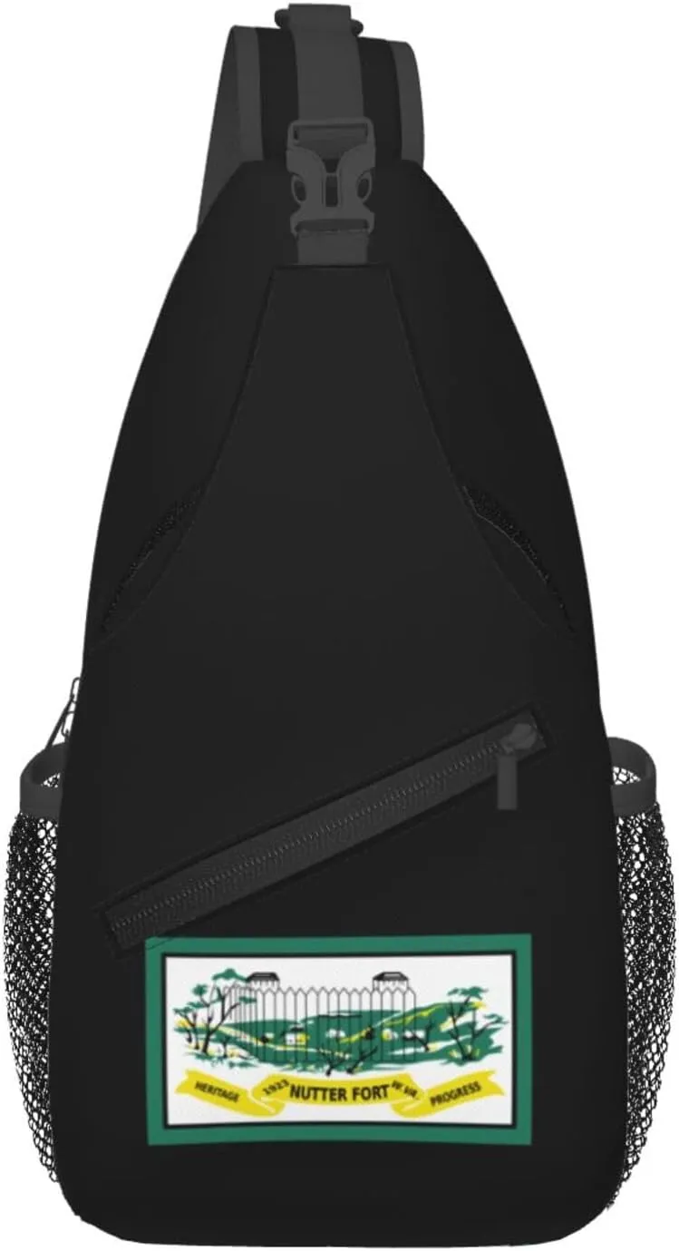 Flag Of Nutter Fort, West Virginia Crossbody Bags For Women Men Chest Backpack Gym Shoulder Bag Travel Outdoor Sports Casual Crossbody Bags