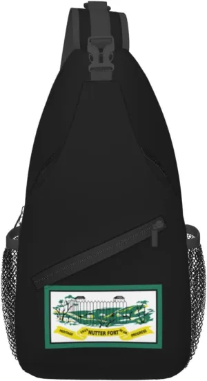 Flag Of Nutter Fort, West Virginia Crossbody Bags For Women Men Chest Backpack Gym Shoulder Bag Travel Outdoor Sports Casual Crossbody Bags
