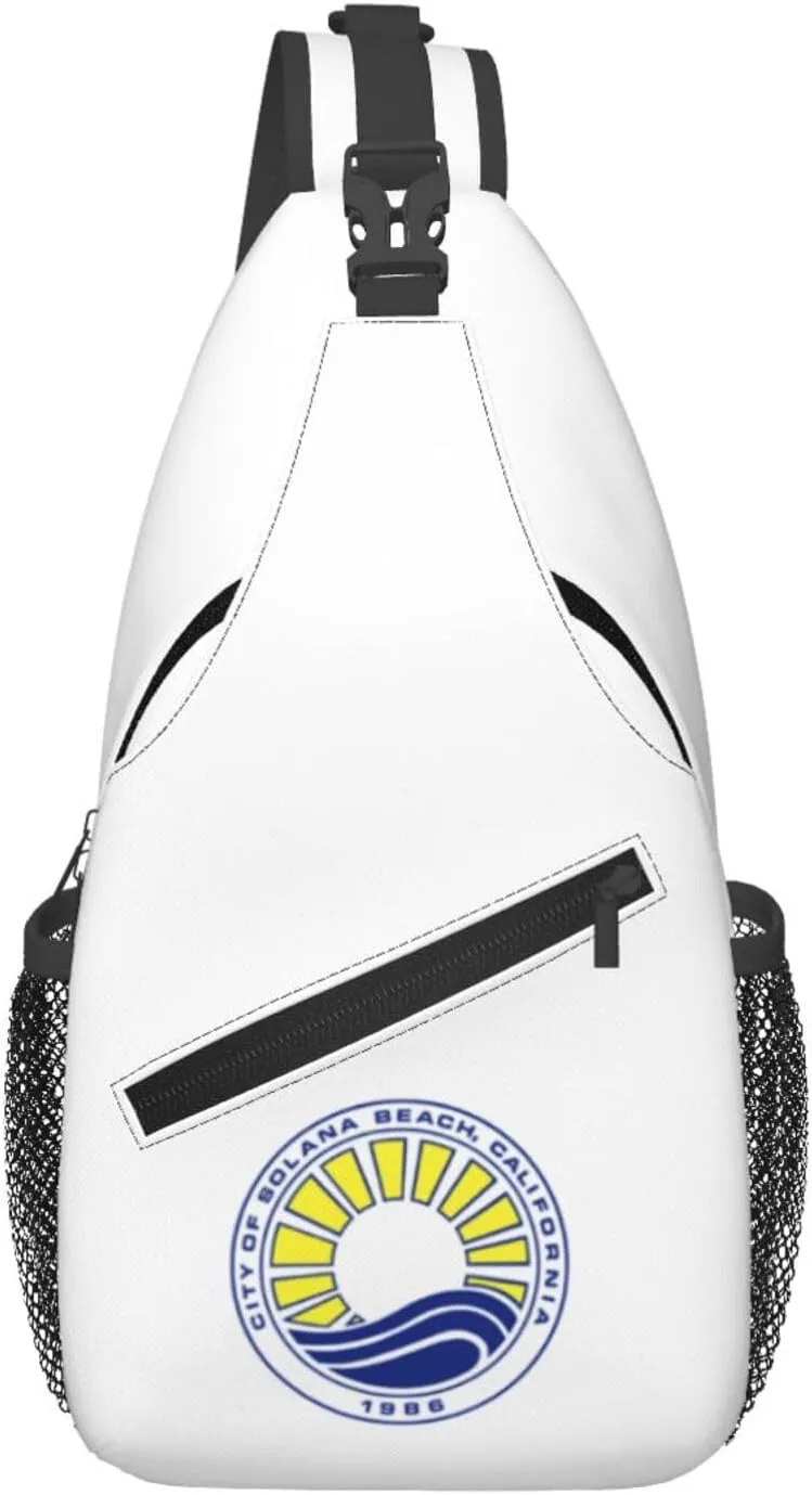 Flag Of Solana Beach, California Crossbody Bags For Women Men Chest Backpack Gym Shoulder Bag Travel Outdoor Sports Casual Crossbody Bags