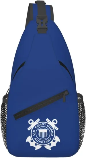 Flag of the United States Coast Guard Auxiliary (1940) Crossbody Bags For Women Men Chest Backpack Gym Shoulder Bag Travel Outdoor Sports Casual Crossbody Bags
