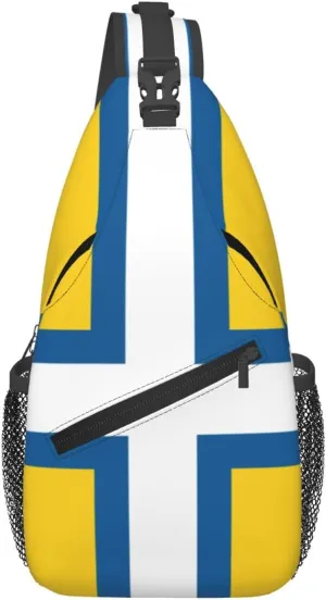 Flag Of West Sweden Crossbody Bags For Women Men Chest Backpack Gym Shoulder Bag Travel Outdoor Sports Casual Crossbody Bags
