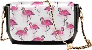 Flamingos Medium Crossbody Bags for Women, Pu Leather Shoulder Bags, Womens Leather Crossbody