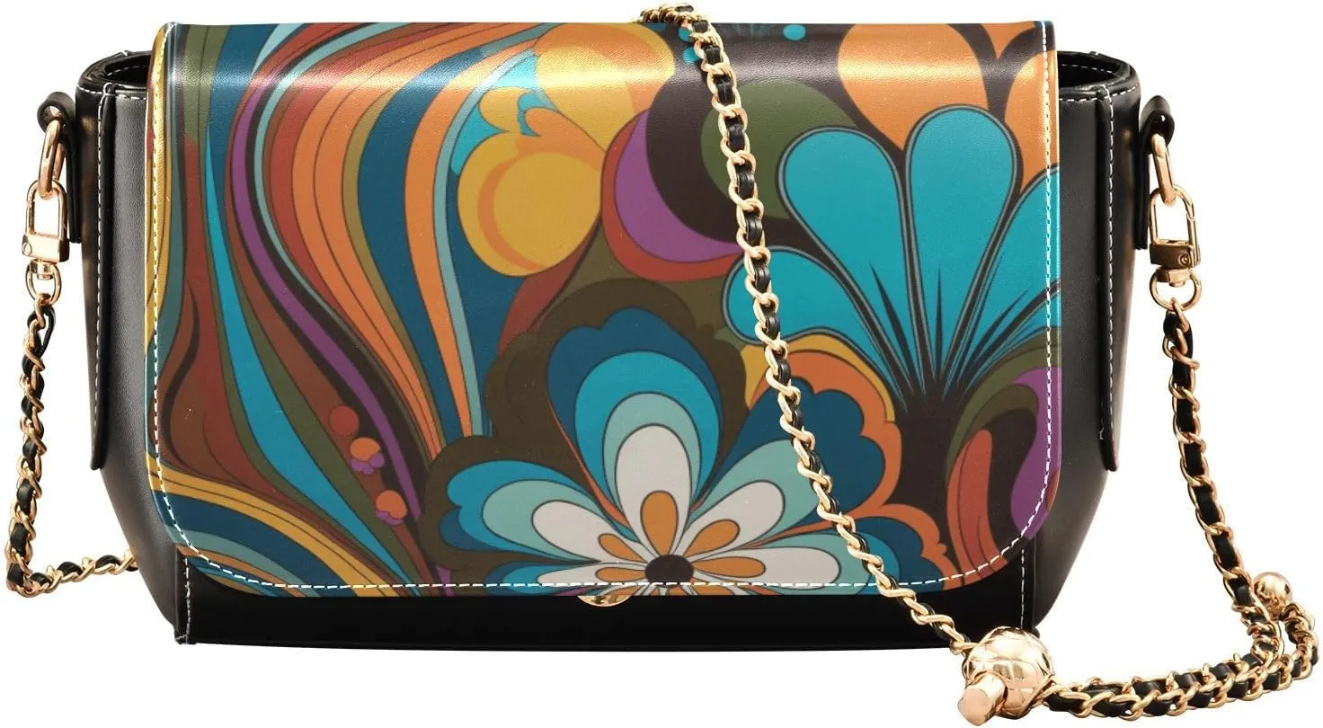 Flamingos Medium Crossbody Bags for Women, Pu Leather Shoulder Bags, Womens Leather Crossbody