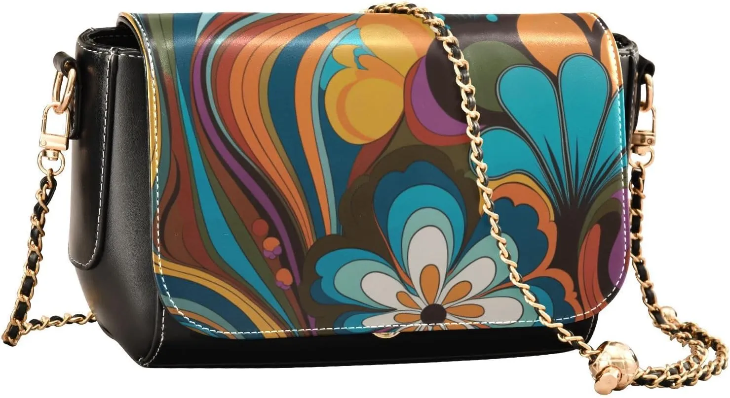 Flamingos Medium Crossbody Bags for Women, Pu Leather Shoulder Bags, Womens Leather Crossbody
