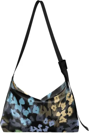 Flower Watercolor Floral Ladies Leather Purses Hobo Large Cross Body Bag Stylish Floral Print Shoulder Purse Bag