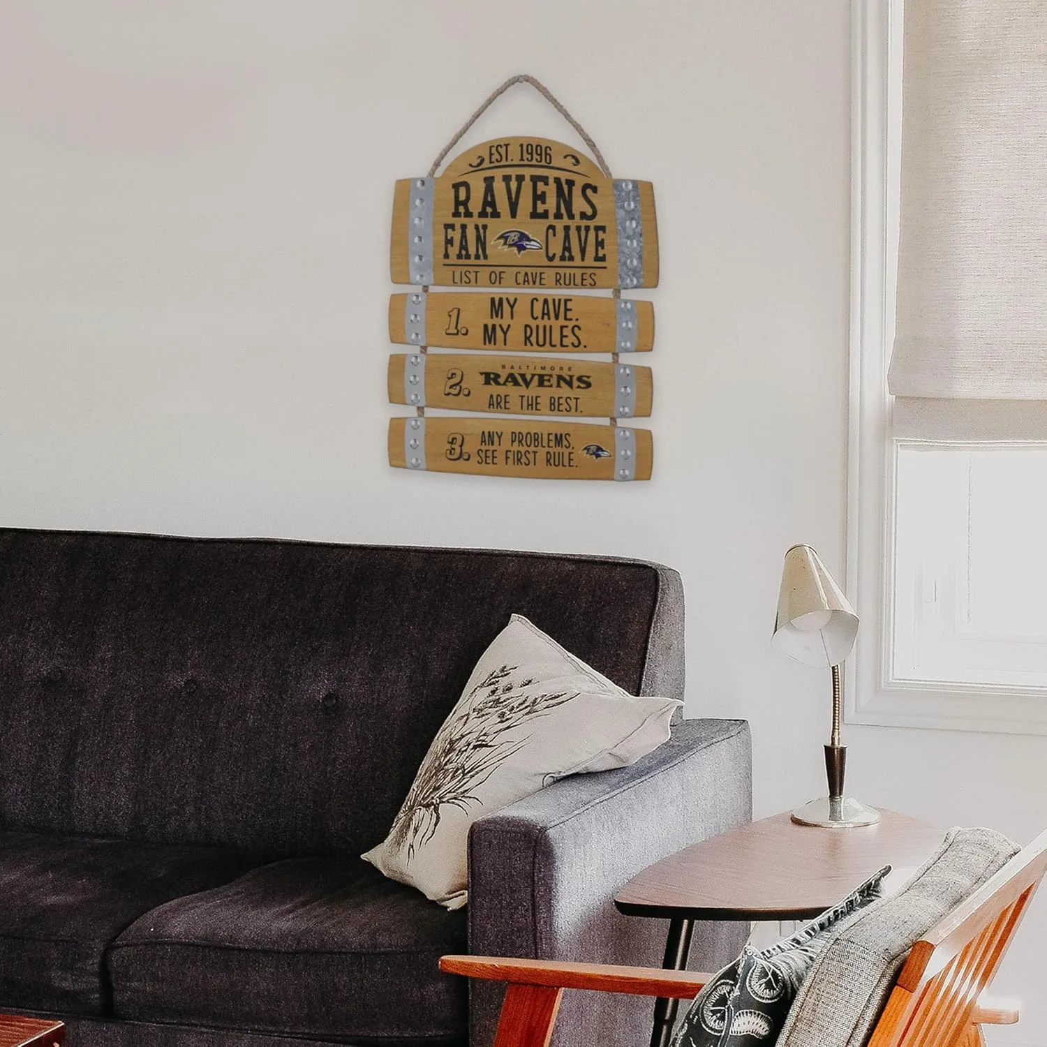 FOCO NFL Team Logo Barrel Slat Mancave Hanging Wall Sign