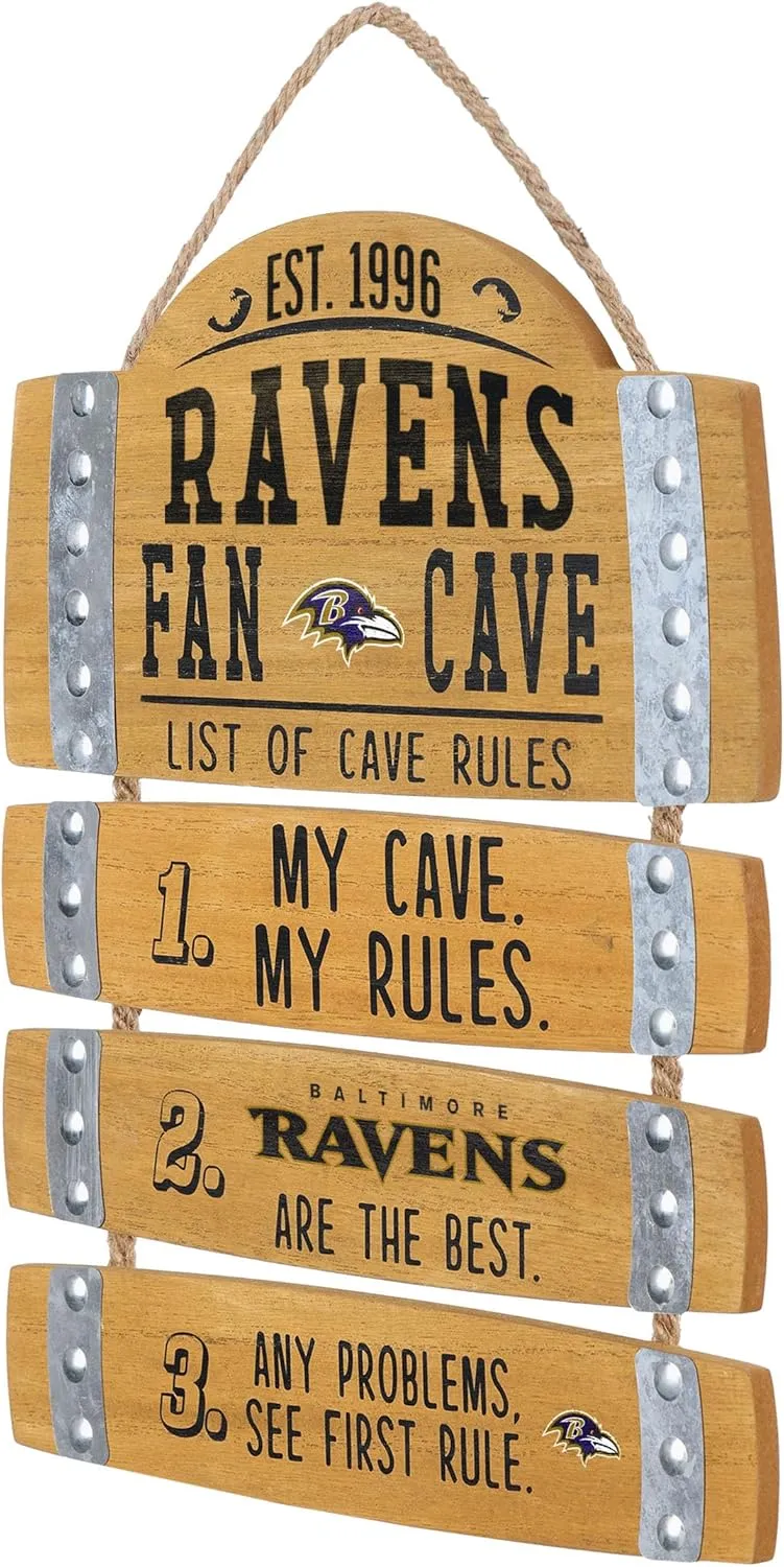 FOCO NFL Team Logo Barrel Slat Mancave Hanging Wall Sign