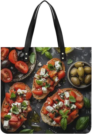Food Plating Images Large Leather Handbags Women Fashion Handbag Multifunctional Travel Bag It Is A Great Gift for Mothers, Teachers, Friends, Bridesmaids