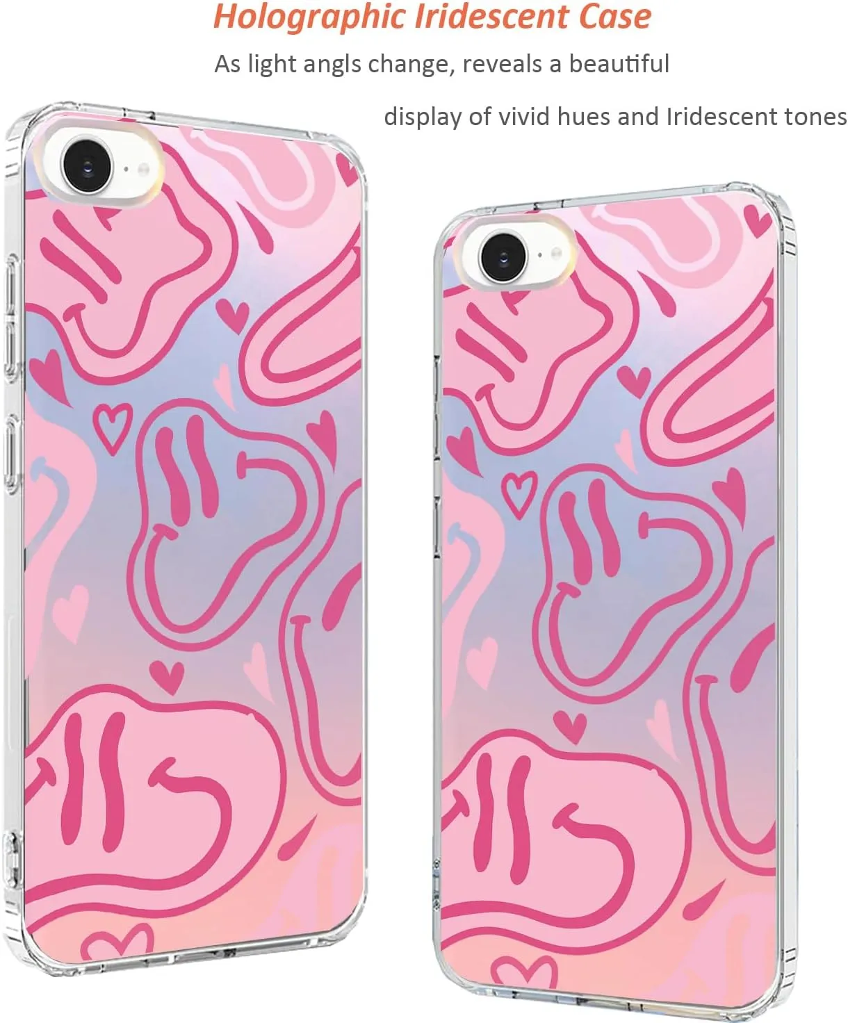 for iPhone 16e Case 2025, Slim Clear Matte Cute Flowers Floral Design for Girls Women Rugged TPU Bumper Shockproof Silicone Cell Phone Cover (Fun Smile)