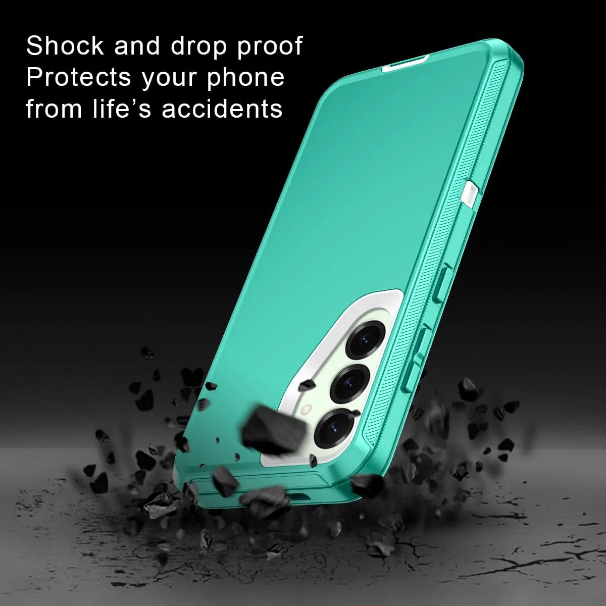 for Samsung Galaxy S25 Plus Case Shockproof Dust/Drop Proof 3-Layer Full Body Protection [Without Screen Protector] Rugged Heavy Duty Cover Case for Galaxy S25 Plus 6.7 inch,Teal/White