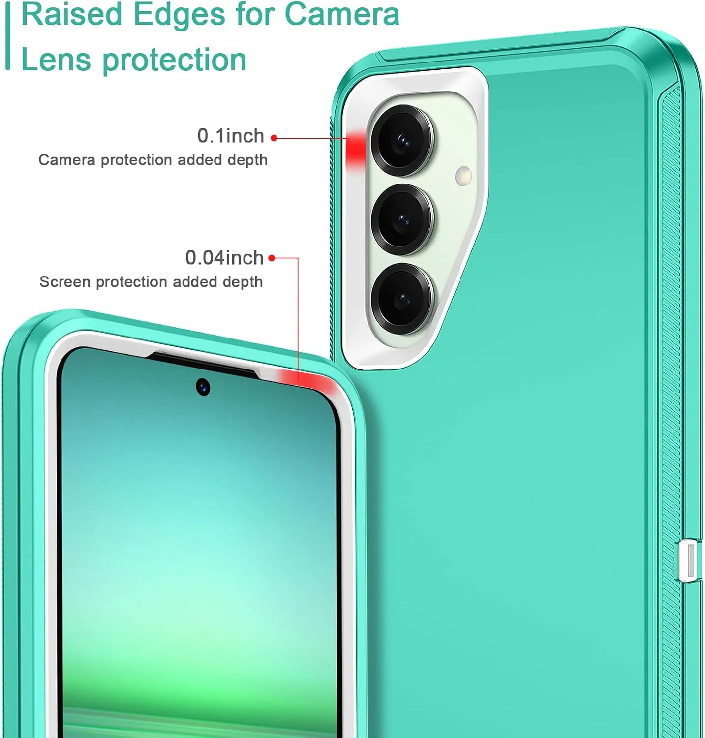 for Samsung Galaxy S25 Plus Case Shockproof Dust/Drop Proof 3-Layer Full Body Protection [Without Screen Protector] Rugged Heavy Duty Cover Case for Galaxy S25 Plus 6.7 inch,Teal/White