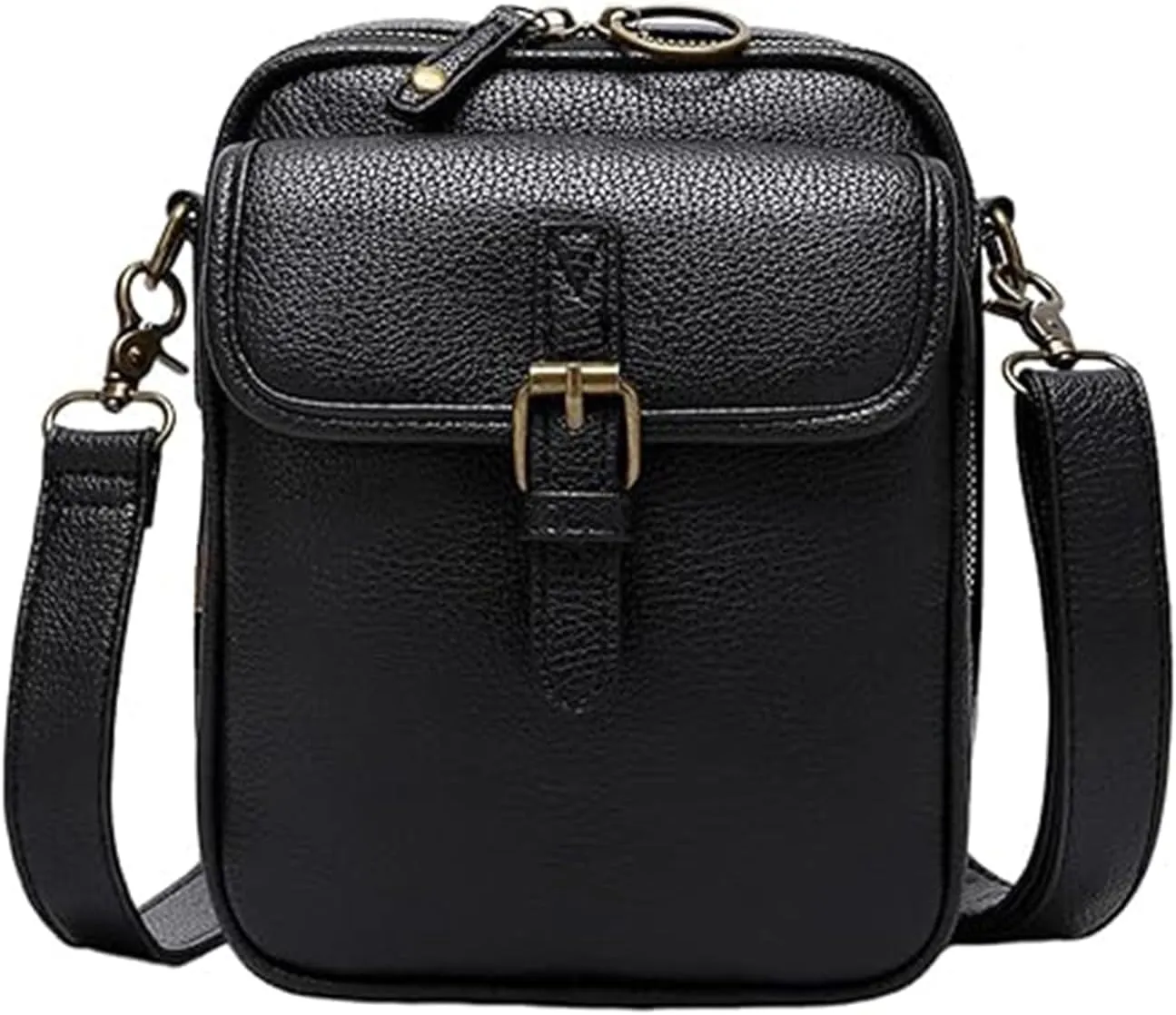 Forcipower Crossbody Bag, Crossbody Leather Bag, Vintage Leather Anti Theft Shoulder Bag with Adjustable Strap
