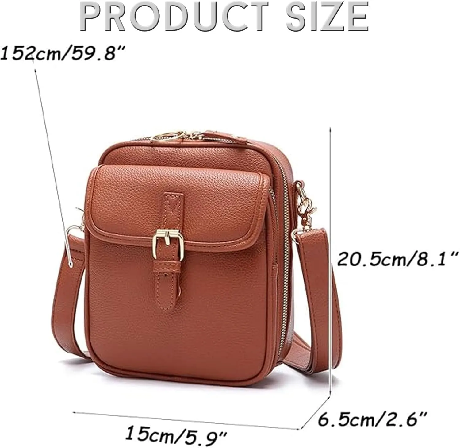 Forcipower Crossbody Leather Bag, Leather Crossbody Bags for Women, Anti Theft Shoulder Bags for Women Travel