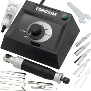 FOREDOM Chisel 50C HANDPIECE & Table TOP Control K.EM-50  11-Chisels WOODCARVING (2.9L R Box A)