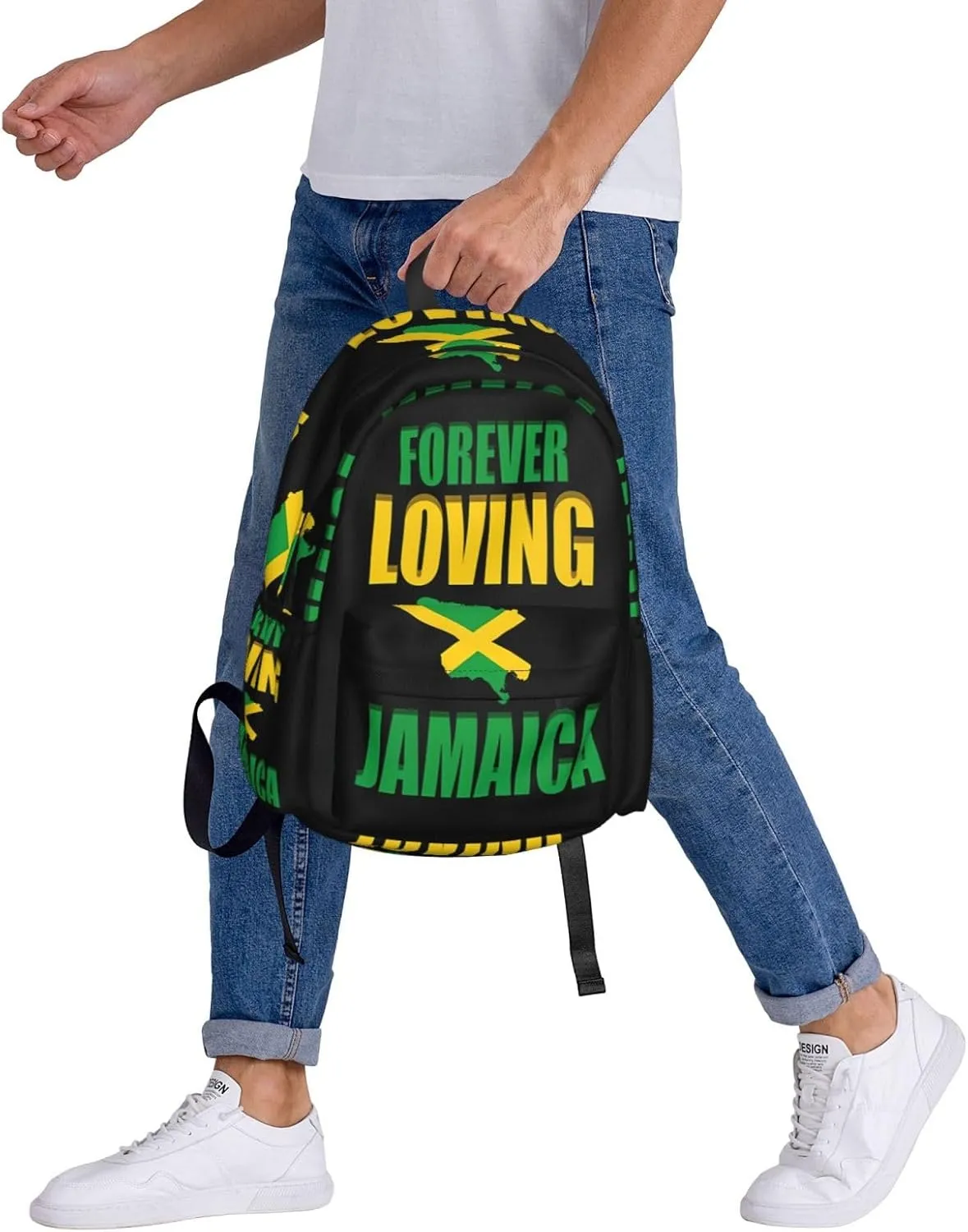 Forever Loving Jamaica Jamaican Flag Laptop Backpack Work Travel Backpacks Business Rucksack Casual Outdoor Daypack with Adjustable Strap Bags for Sports Office Gym Hiking