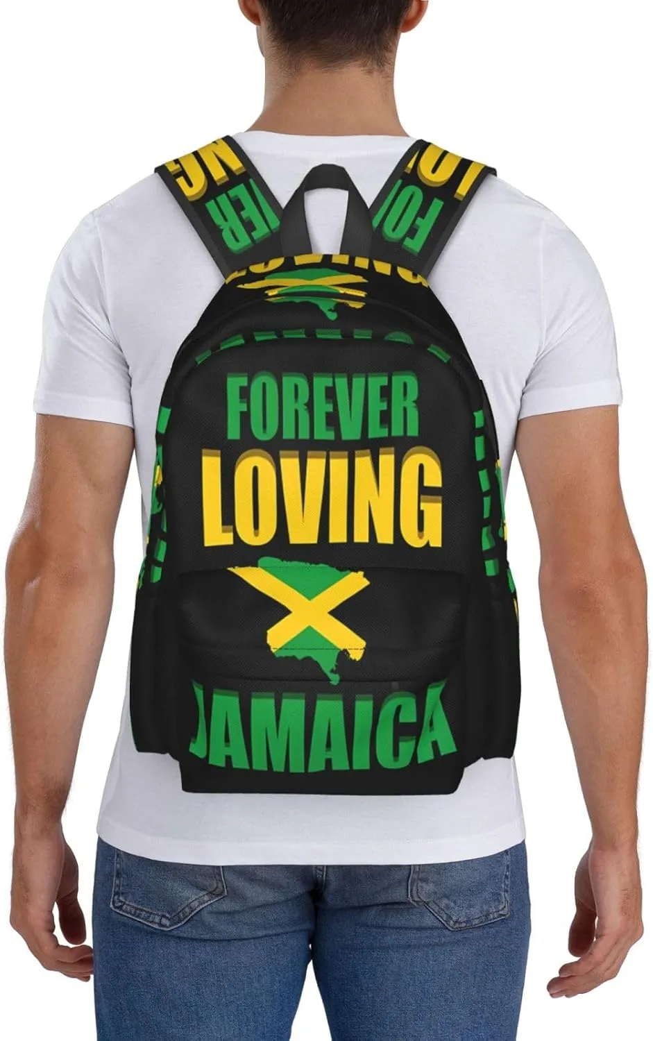Forever Loving Jamaica Jamaican Flag Laptop Backpack Work Travel Backpacks Business Rucksack Casual Outdoor Daypack with Adjustable Strap Bags for Sports Office Gym Hiking