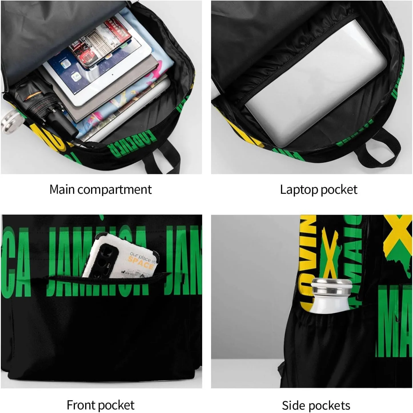Forever Loving Jamaica Jamaican Flag Laptop Backpack Work Travel Backpacks Business Rucksack Casual Outdoor Daypack with Adjustable Strap Bags for Sports Office Gym Hiking