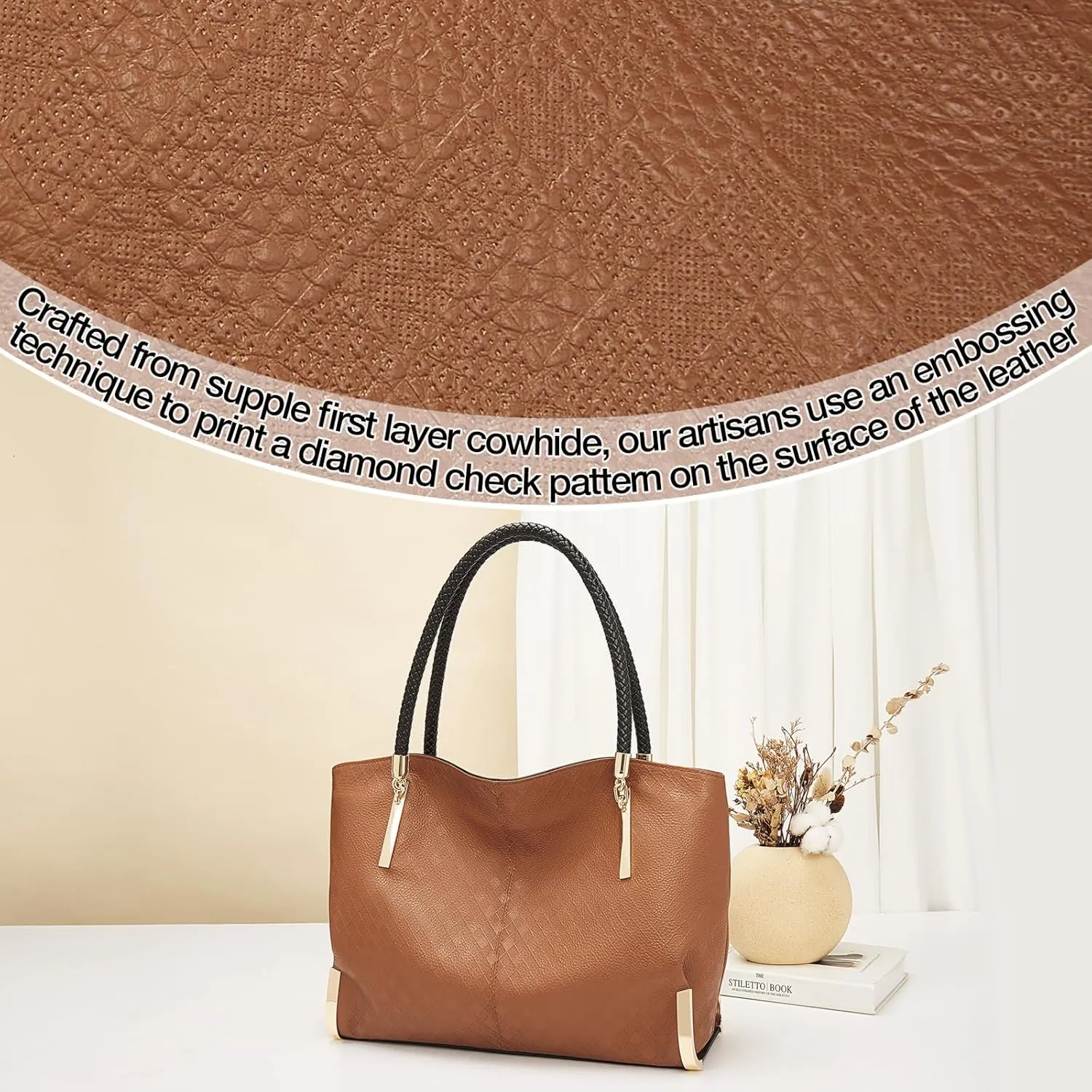 FOXLOVER Large Capacity Tote Handbags for Women, Women's Top-handle Bags Fashion Shoulder Bags Purses Minimalist design