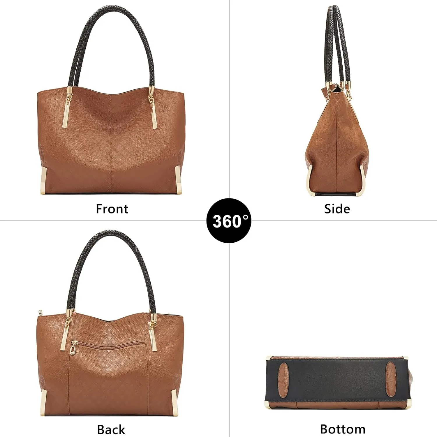 FOXLOVER Large Capacity Tote Handbags for Women, Women's Top-handle Bags Fashion Shoulder Bags Purses Minimalist design