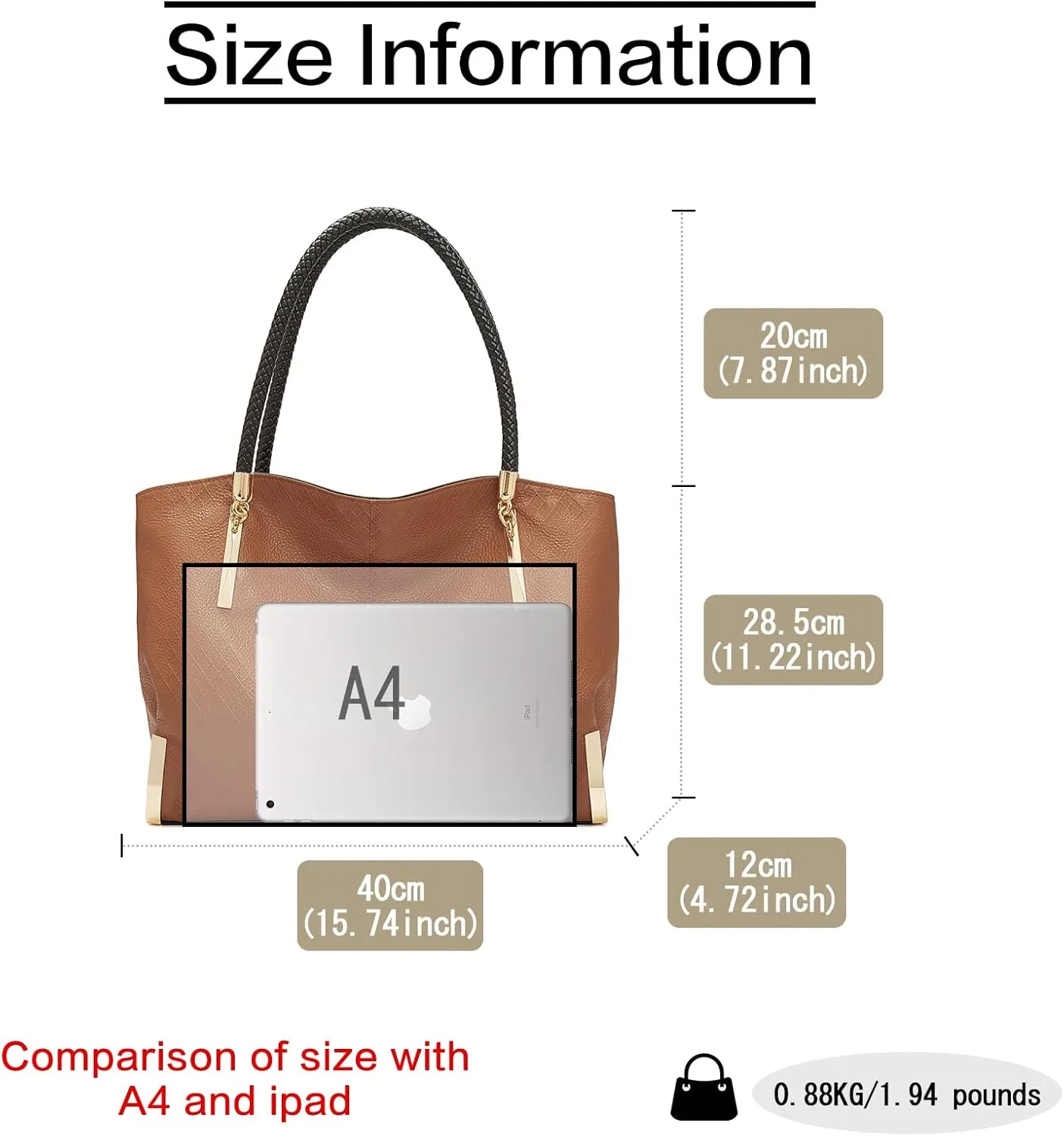 FOXLOVER Large Capacity Tote Handbags for Women, Women's Top-handle Bags Fashion Shoulder Bags Purses Minimalist design