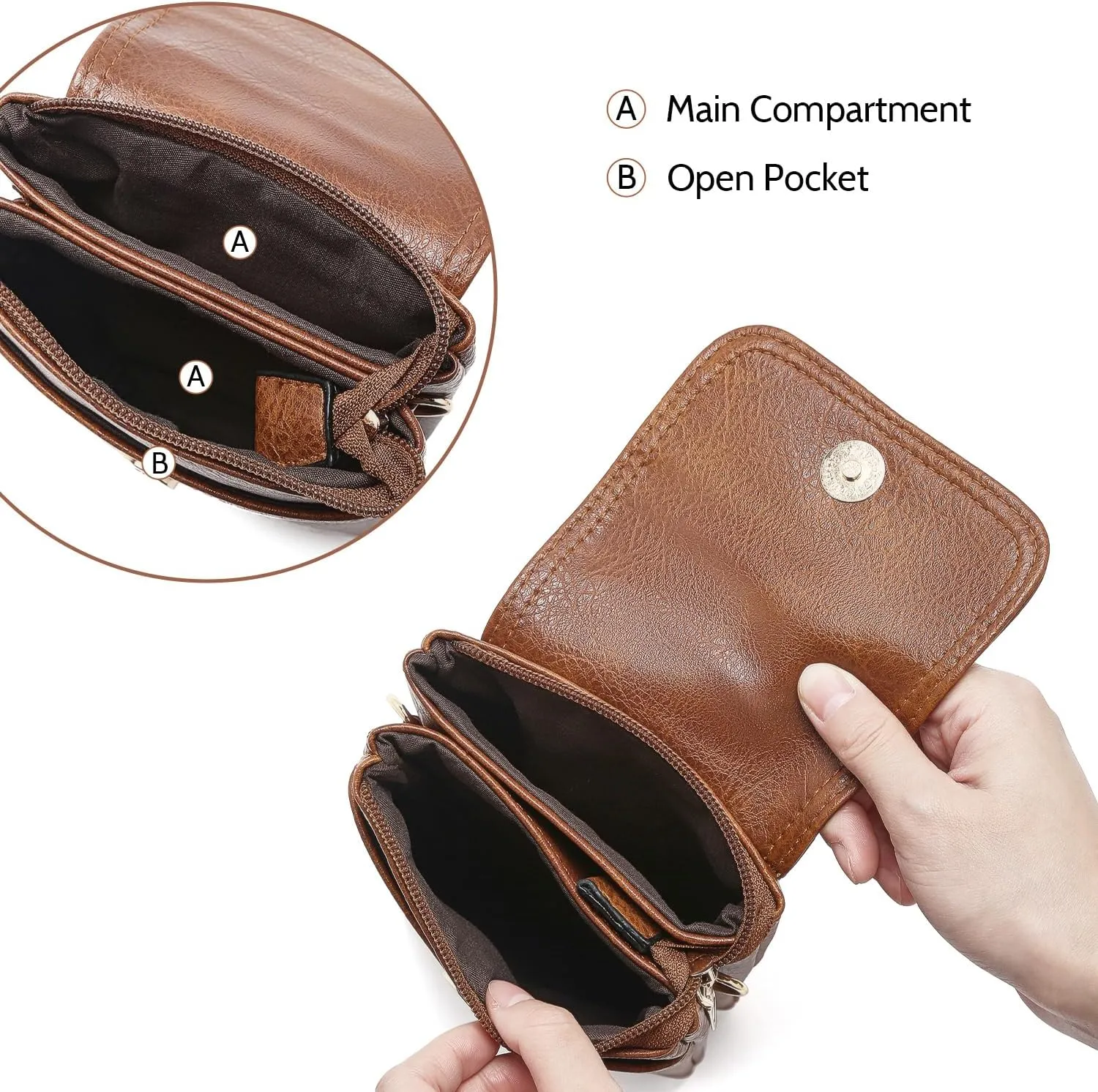 FOXLOVER Small Crossbody Bags for Women Designer Cell Phone Bag Wallet Purses Adjustable Strap