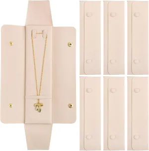 Framendino, 6 Pack Velvet Necklace Case Travel Jewelry Bag Organizer Pouch Holder Box for Women Storage White
