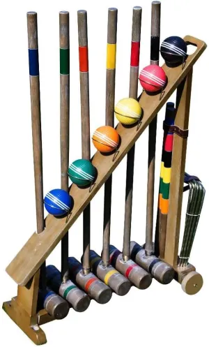 Franklin Sports Outdoor Croquet Set - 6 Player Croquet Set with Stakes Mallets Wickets and Balls - Backyard Lawn - Vintage