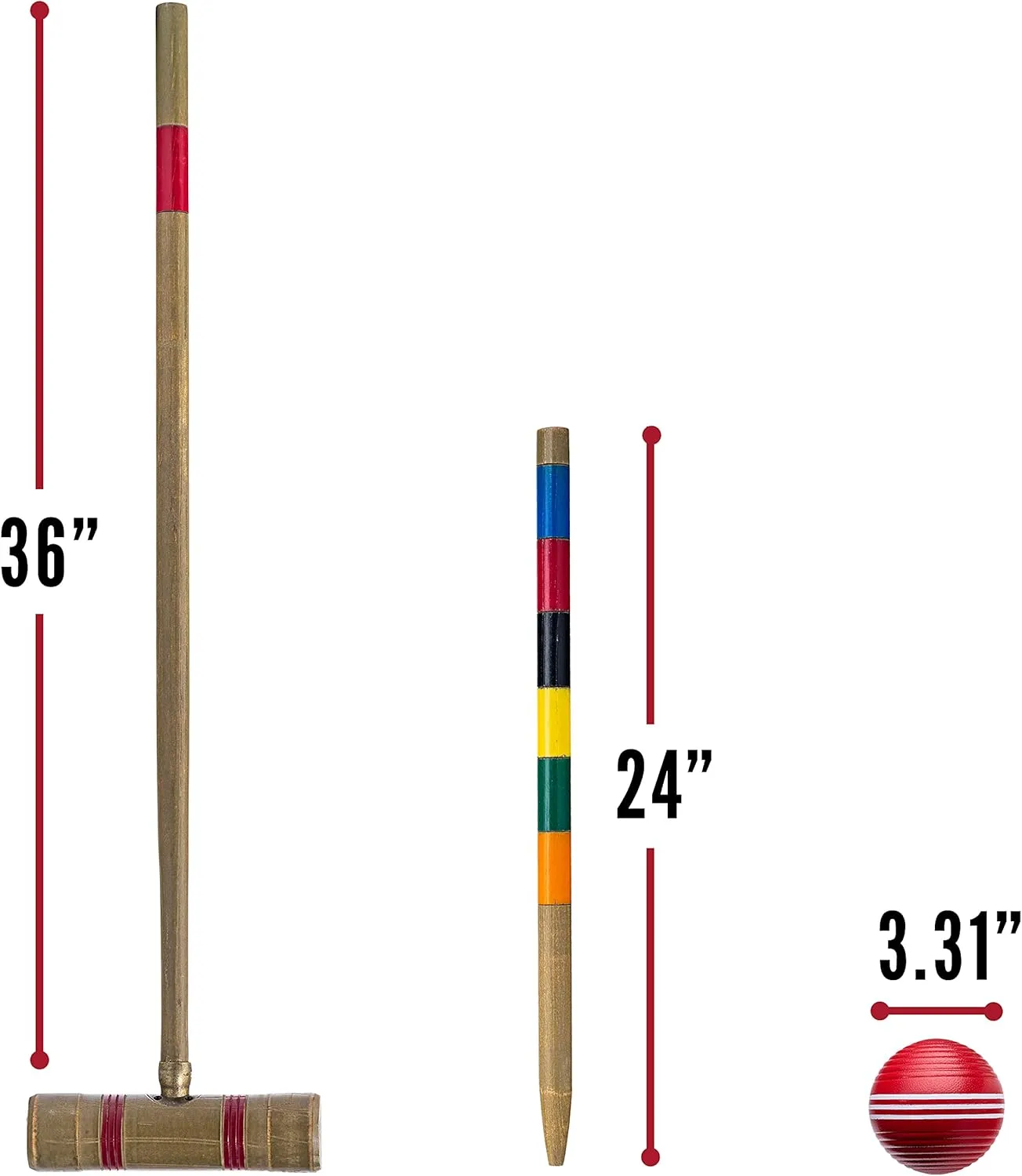 Franklin Sports Outdoor Croquet Set - 6 Player Croquet Set with Stakes Mallets Wickets and Balls - Backyard Lawn - Vintage